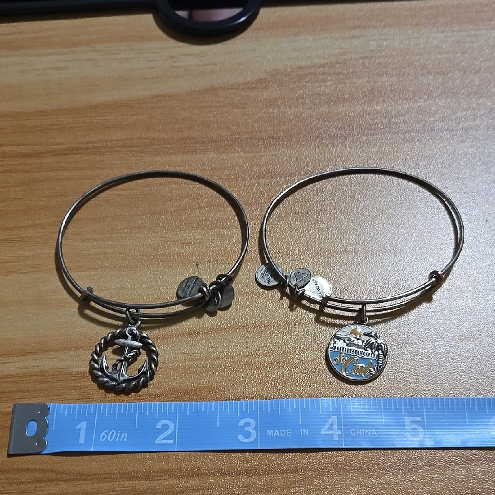 Set Of 2 Silver Charm Bracelets Alex & Ani